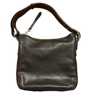 Vintage Coach 9326 Legacy Slim Duffle Black Glove Leather Shoulder Crossbody Bag